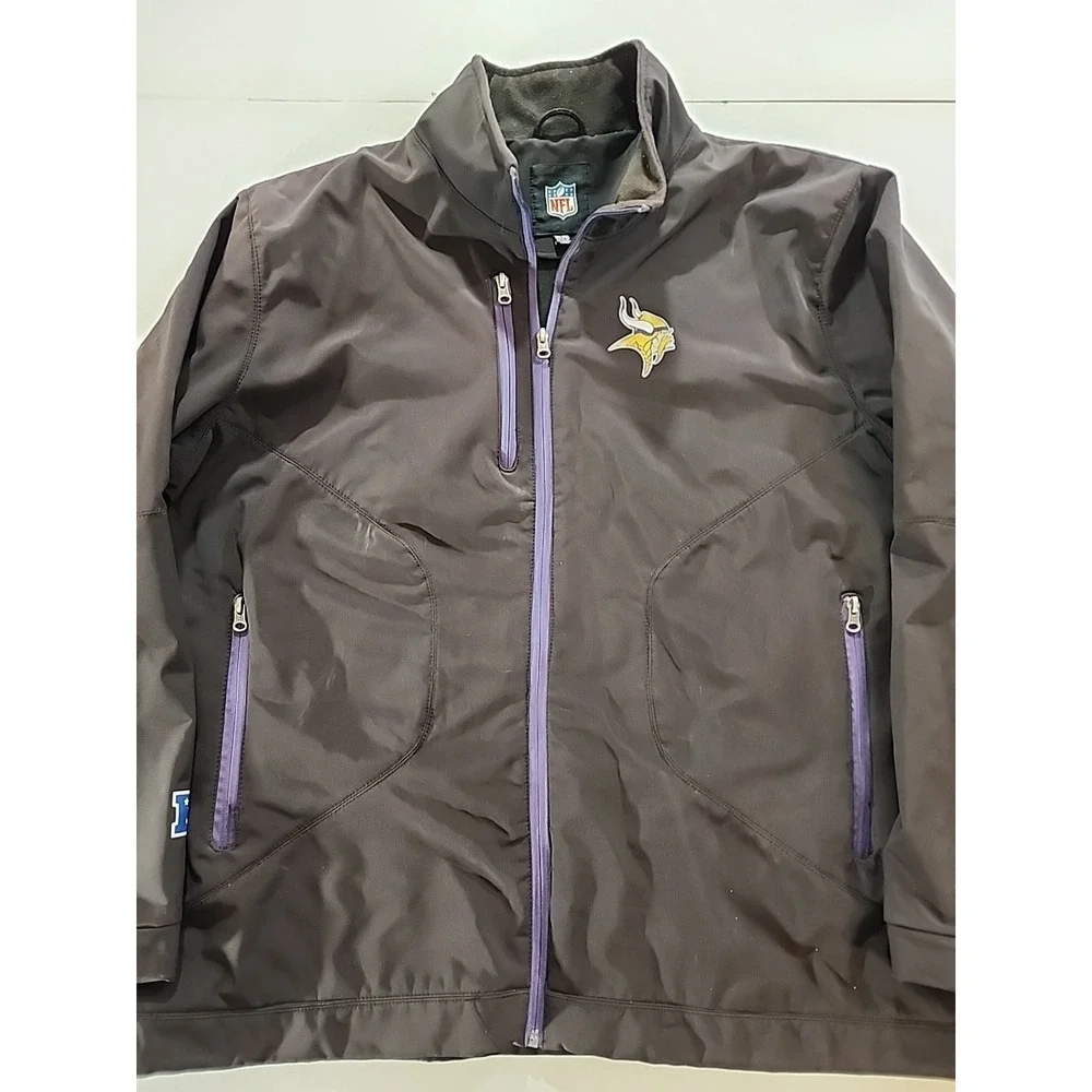 NFL Minnesota Vikings G-III Softshell Jacket Mens XXL Purple Black Full Zip Coat